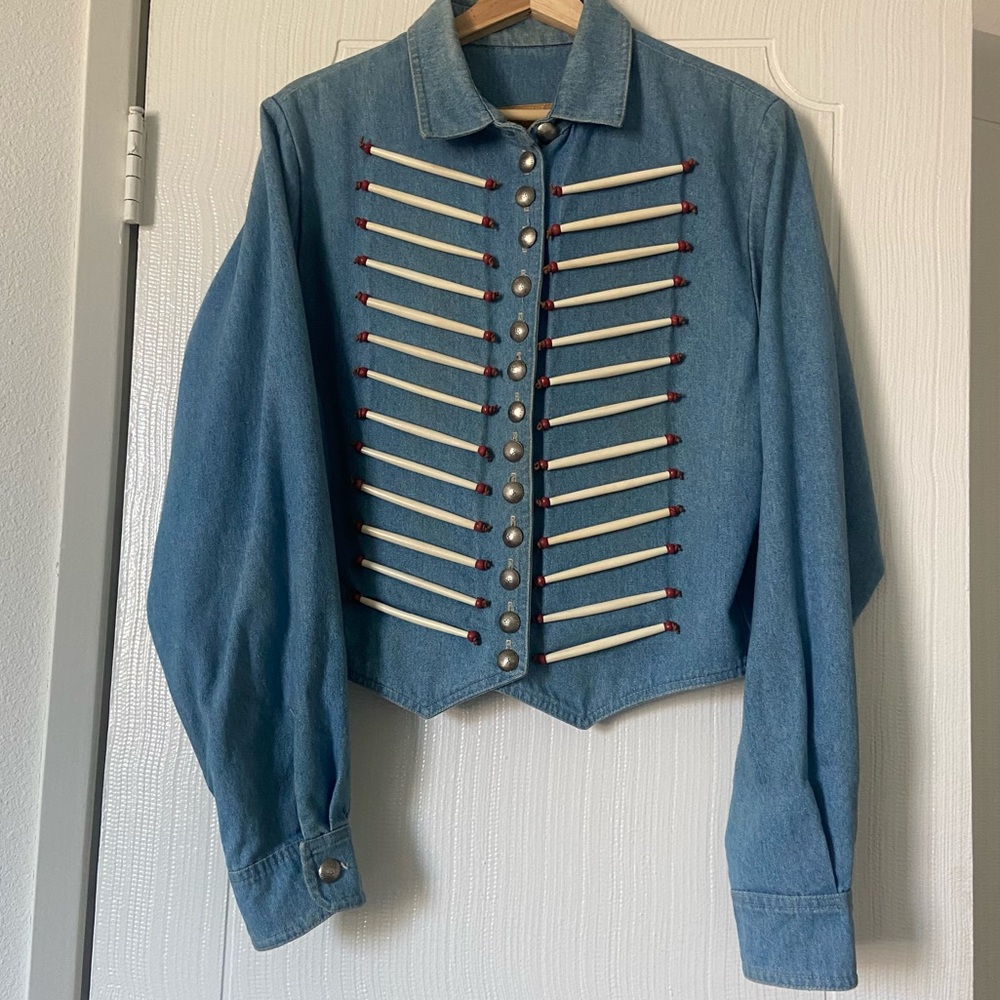 Double D Ranch Wear bone denim jacket | size L